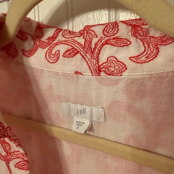 J. Jill Embroidered A-Line Shirtdress medium - Picture 3 of 7